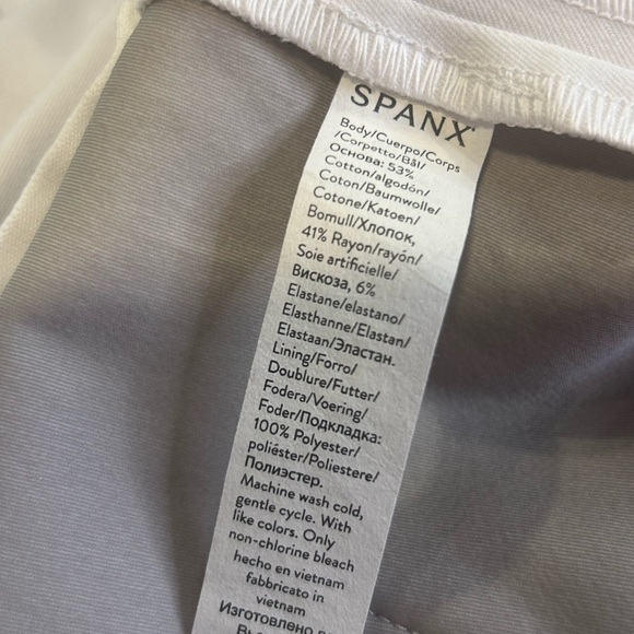 🤍”SPANX” NWT Women's 1X Petite Crisp White Flat Front Capris w/ Back Pockets - Picture 12 of 14